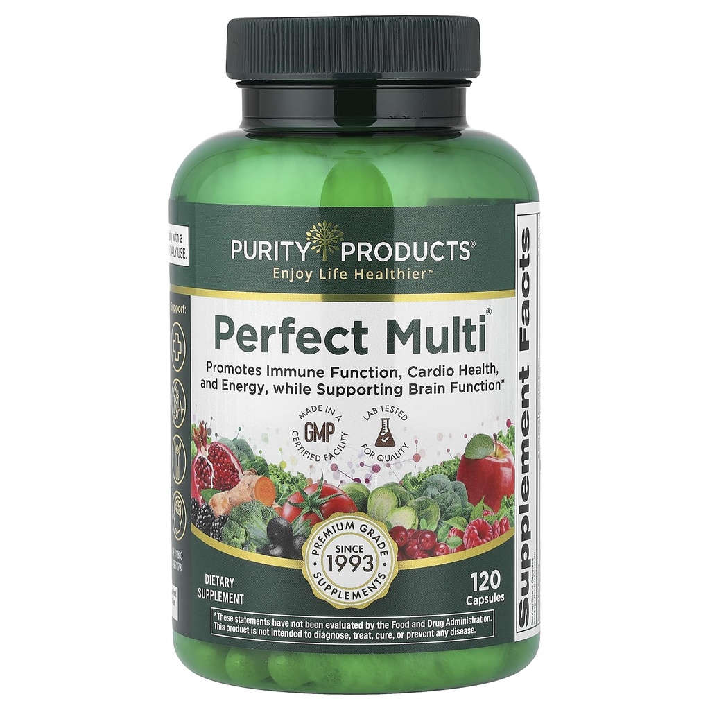Renhed Produkter Perfect Multi - Multivitamin pakket med vitaminer, mineraler og Phytonutrients - 60 Breakthrough Nutrients - Støtte til sund Immunitet, Normale energiniveauer - 120 kapsler (1)