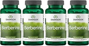 Swanson Berberine Supplement - 400 mg hver, 60 kapsler - Berberine HCl med total wellness support (4 Pack)