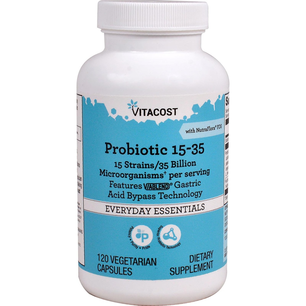 Vitacost Probiotic 15-35 with NutraFlora® FOS, 120 Vegetarian Capsules