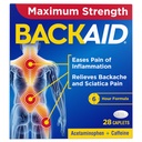 Backaid Max, Aspirin-Free Pain Relief from Backache, Leg Pain, and Sciatica, 28 ct