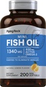 Piping Rock Mini Fish Oil 1340mg against 124; 200 Softgels against 124; Omega-3 tillæg til mænd & kvinder against 124; Lemon Flavor against 124; Non- GMO og gluten fri