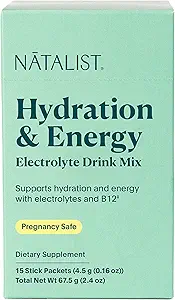 NATALIST Hydration & Electrolyte Energy Drink Mix Powder Easy Prep Daily Essentials Mineral & Vitamin Replenisation for Women Coffein Free Vegan Berry Flavor - 15 pakker Servering