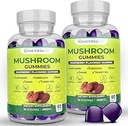 Mushroom Gummies Lions Mane Supplement Mushroom supplement med Lions Mane, Tyrkiet Tail, Cordyceps, Reishi, Chaga Extract Mea124; Brain Sundhed og immunforsvar Gummies, 120 Greve
