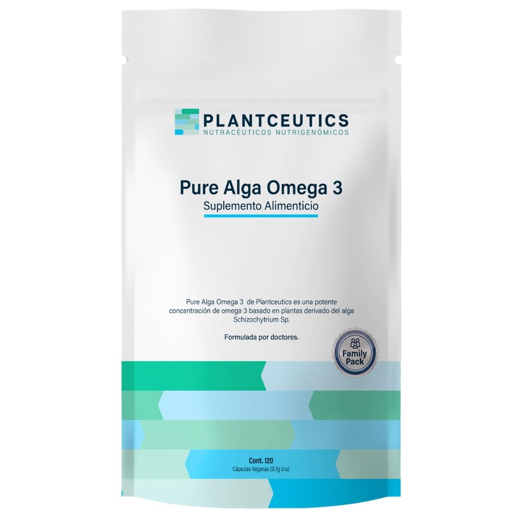 Algae Omega-3 120 Soft Gels - 560 mg Omega-3 Very HIGH in DHA - Certified Algae Oil - 100% Vegan - 100% Biodegradable Packaging