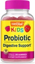 WellYes Kids Probiotiske Gummies - fordøjelsesstøtte, Gut Health, immunforsvar Gummy - Probiotika til fordøjelsessygdomme - Vegan, Gluten Free - 60 Gummies