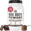 Bone Broth Protein Powder, Chocolate, Grass Fed 2lbs, 42 portioner 16g protein, 13g Collagen. Lav Carb, 2 netto Carb, Dairy Free, Keto Friendly Bone Broth Protein Supplement med Collagen Type I & III