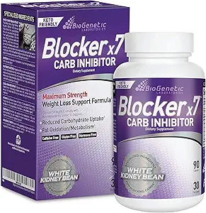 BioGenetisk Labs Carb Blocker X7 - White Nyre Bean Cheat Pill - Keo-Friendly - Carb Blocker Pills til kvinder og mænd - Appetit suppressant til at bevare din ideelle krop vægt (90 kapsler)
