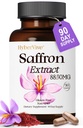 Saffron Kosttilskud 88.5MG * 124; 90 Veganske kapsler, Happy Saffron Extract for Mood Energy Eye Focus Support til kvinder & mænd, 100% Pure Ingredienser, Lavet i USA, Non- GMO & Gluten- Free