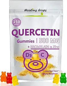 Quercetin med bromelain Gummies - C-vitamin + zink + D3-vitamin - Quercetin 500mg Gummies til børn og voksne (1)