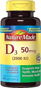 Nature Made Vitamin D3 2000 IE Liquid Softels 90 ea (pakning med 3)