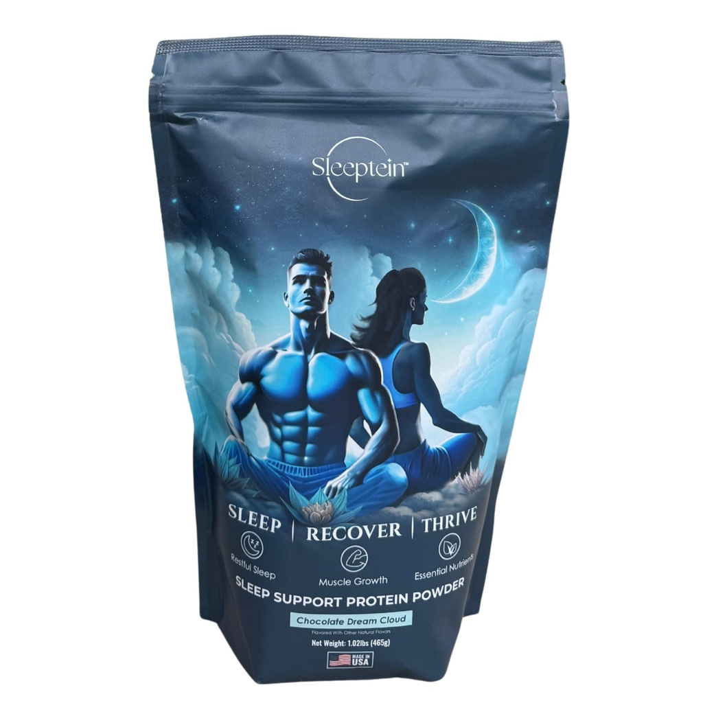 Sleeptein™ Elite Sleep Protein Powder – Premier Protein with Magnesium Glycinate, Grass Fed Whey & Micellar Casein, GABA, L-Theanine, Valerian Root, Melatonin – Nighttime Sleep Aid Muscle Recovery