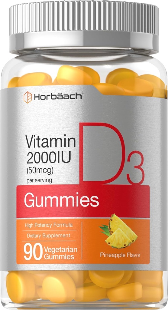 Horbäach Vitamin D3 2000iu Gummies Note 124; 90 Greve Note 124; Vegetar Note 124; Ananas Aromatic Flavor Note 124; 50 mcg