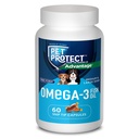 Pet Protect M / L Hund Omega-3 tillæg, Proprietary Free Form Blend, Understøtter en normal inflammatorisk respons, Snit- Tip kapsler (60 Tæl)