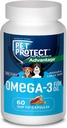 Pet Protect M / L Hund Omega-3 tillæg, Proprietary Free Form Blend, Understøtter en normal inflammatorisk respons, Snit- Tip kapsler (60 Tæl)