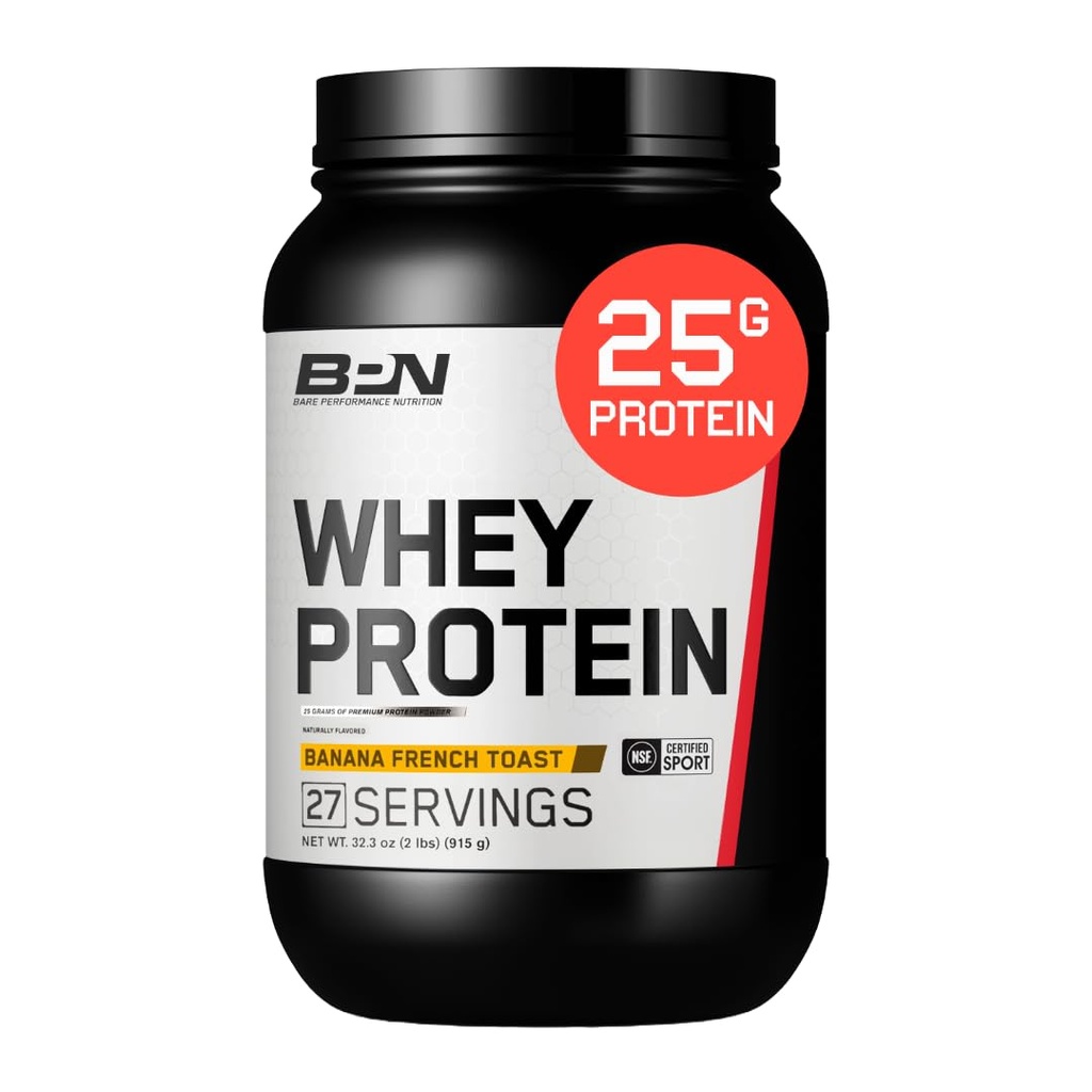 BARE YDEEVNE NETRITION, BPN Whey Protein Powder, Whey Protein Koncentrat, indfødte Micellar Casein, Amazing Mixability, Banana Fransk Toast