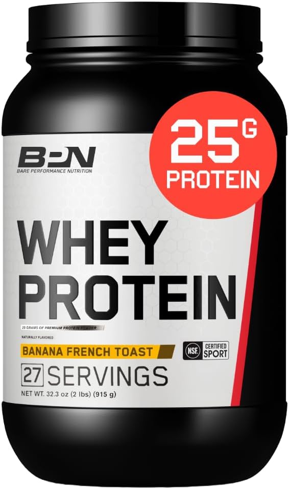 BARE YDEEVNE NETRITION, BPN Whey Protein Powder, Whey Protein Koncentrat, indfødte Micellar Casein, Amazing Mixability, Banana Fransk Toast
