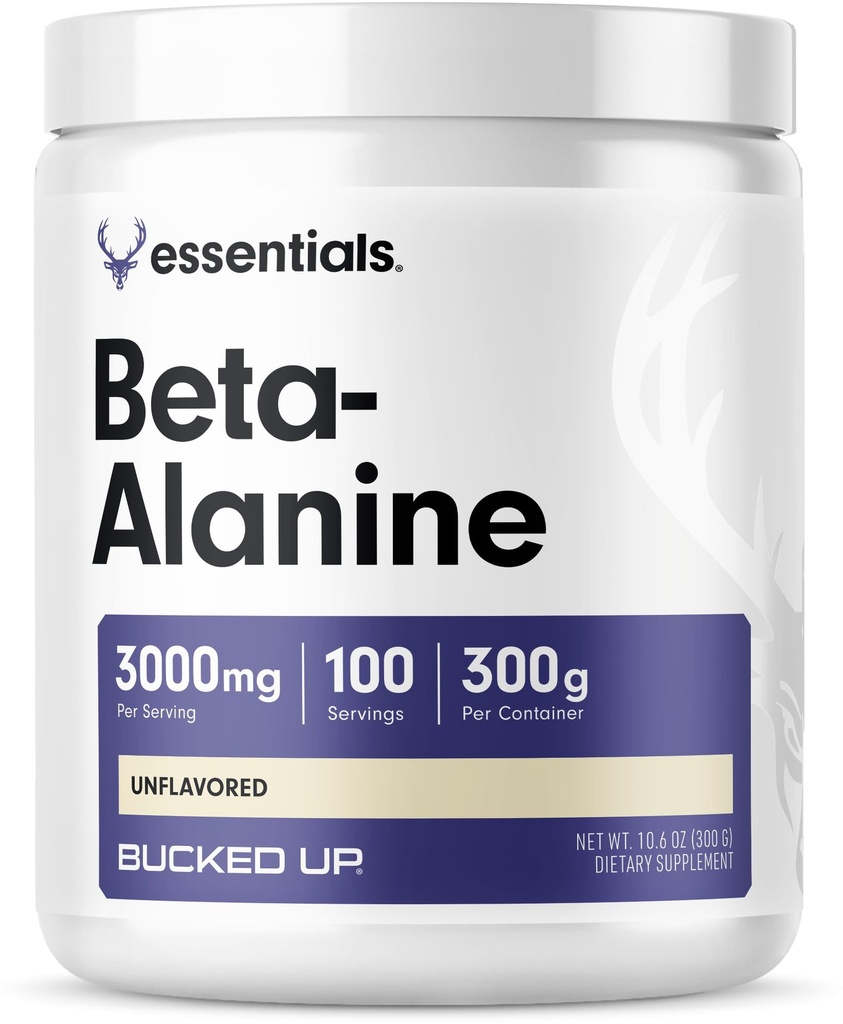 Bucked Up Beta Alanine 300mg Powder, Non- GMO, Gluten- Free, Unflavored (100 Servere)