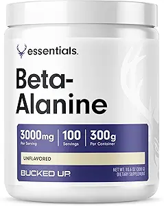 Bucked Up Beta Alanine 300mg Powder, Non- GMO, Gluten- Free, Unflavored (100 Servere)