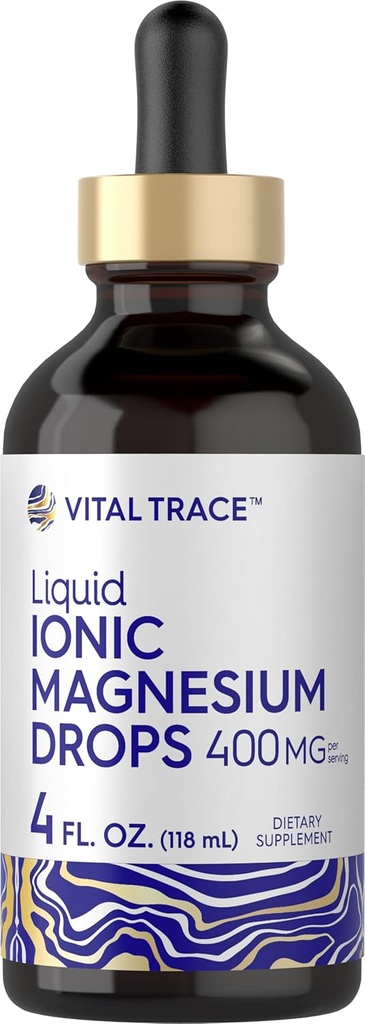 Carlyle Ionic Magnesium Liquid Complex | 400mg | 4 fl oz | Vegetarian Drops | Non-GMO & Gluten Free Supplement | by Vital Trace
