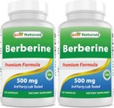 Bedste Naturals Berberine 500mg 120 kapsler - Understøtter immunfunktion, kardiovaskulær & gastrointestinal funktion (120 greve (pakke med 2))