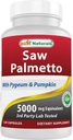 Bedste Naturals Saw Palmetto 10: 1 Uddrag Prostata Kosttilskud til mænd - 120 Kapsler - Lavet med Pygeum Bark 4: 1 Uddrag & Græskar frø pulver