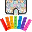 Vive Weekly Pill Organizer 4 gange om dagen - 7 dage Pill bokse til morgen, Noon, Aften, Nat - Ekstra stor medicin, Vitamin & Supplement Dispenser med Premium læder sag
