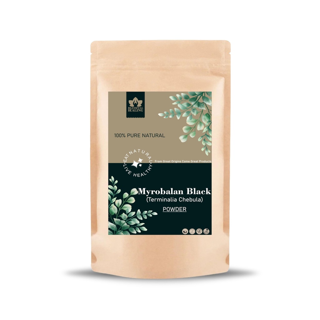 Blessfull Healing Myrobalan Black(Terminalia Chebula) Powder 100% Pure Natural 200 Gram / 7.05 oz