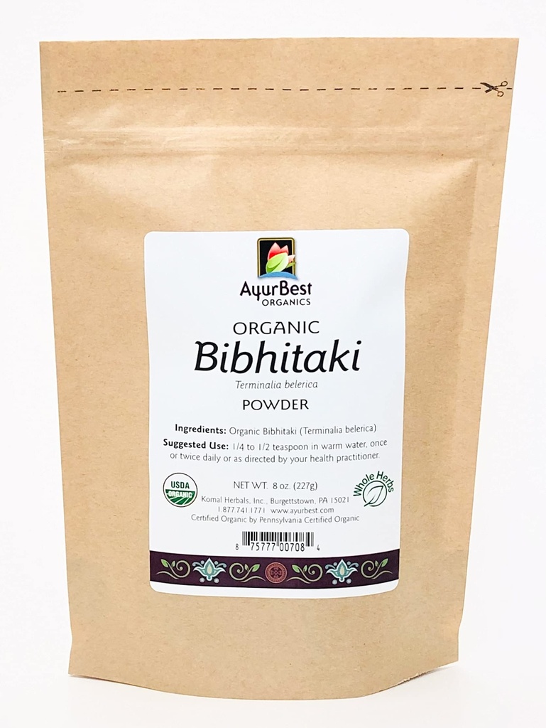 Bibhitaki, Terminalia bellirica - Spices & Herbs, Organic, Kosher (8 oz)