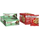 Quest Mint Chocolate Chunk Protein Bars, High Protein, Low Carb, Gluten Free, Keto Friendly, 12 Count and Peanut Butter Chocolate Chip High Protein Cookie, Keto Friendly, Low Carb, 24.5 Oz, 12 Count