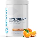 Revive MD Magnesium Powder Supplement - Magnesium Carbonat & Taurate Powder Drikke understøtter sunde knogler, muskler, & nerver - Vegan- Friendly, Gluten- Free & Soy- Free - 30 Servering, Orange