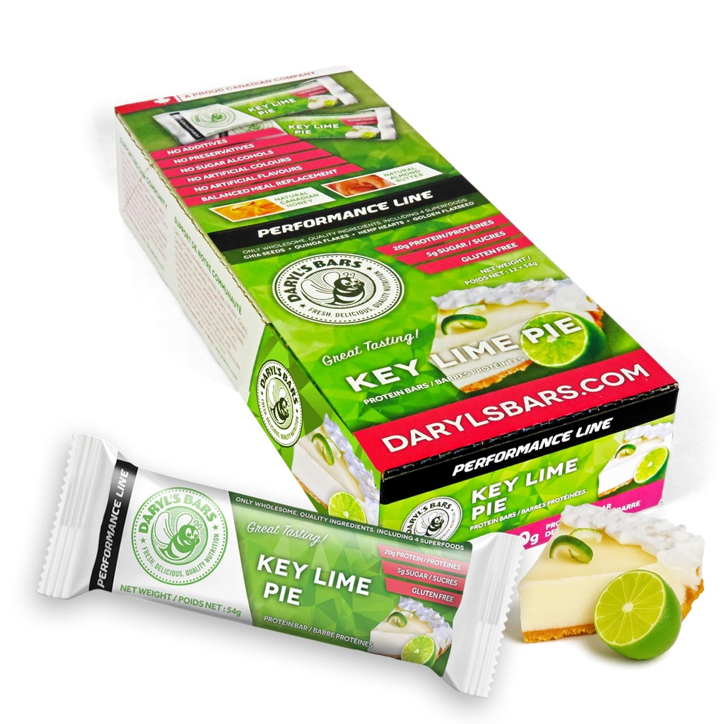 Daryl's Bars, Key Lime Pie On the Go Whey Protein Bars, Gluten Free, 20gr of Protein Snack, Meal Replacement, Pack of 1