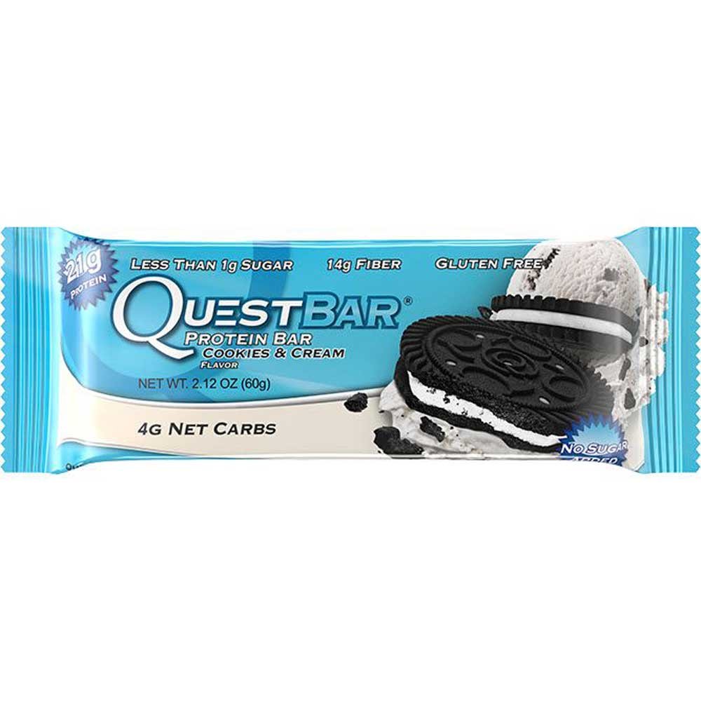 Quest Cookies and Cream Protein Bar, 2.12 Ounce -- 144 per case.
