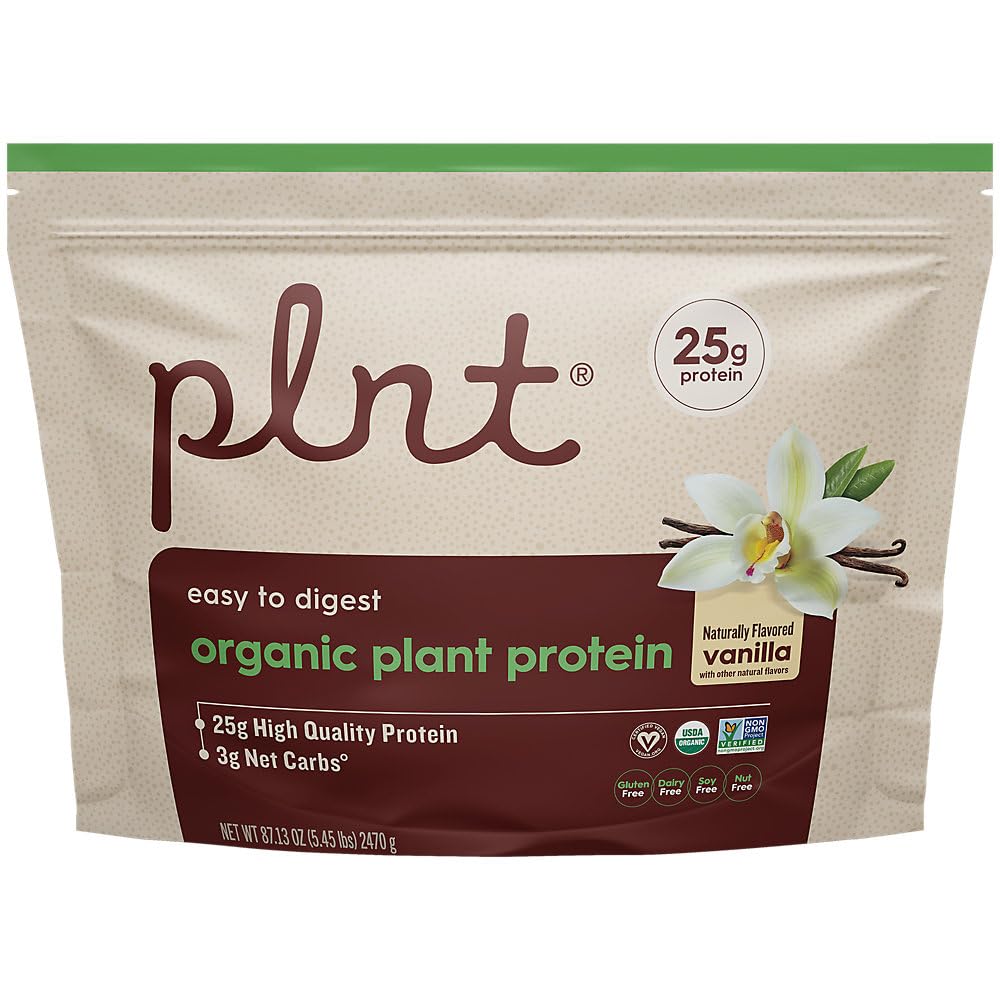 Organic Plant Protein Powder a Vanilla a 5.45 lbs./65 Servings