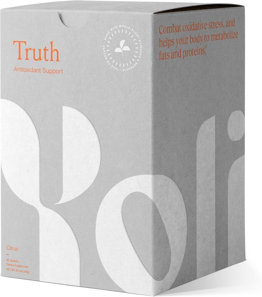 Yoli ® Truth Antioxidant og immunsupporttillæg med C-vitamin, botanika, superfrugter og mineraler - Citrus, 30 Pakninger