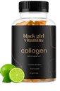 Black Girl Vitaminer - Collagen Gummies til hår, hud, og negle Support, med C-vitamin, E-vitamin og biotin, Glutenfri, (Lemon), 60ct