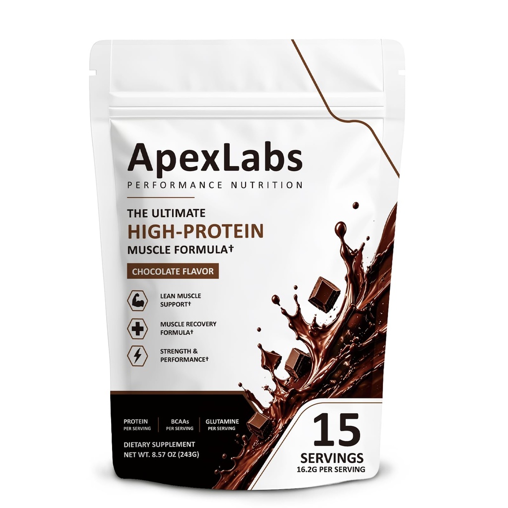 Powder Chocolate, Apexlabs Workout Supplement You Can Take Pre/Post Workout or with Meals