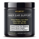 VEGATOT Vertigo Supplement * USA Made and Tested * Indre øre tillæg med Ginkgo Biloba Lions Mane Lemon Balm Ginger VIT B1, B6, B12 - for Svimmelhed Spinning Indre øre Balance