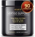 VEGATOT Vertigo Supplement * USA Made and Tested * Indre øre tillæg med Ginkgo Biloba Lions Mane Lemon Balm Ginger VIT B1, B6, B12 - for Svimmelhed Spinning Indre øre Balance