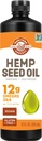 Manitoba Høst Hamp Seed Oil, Cold Pressed, Premium Quality, 12g Omegas 3 & 6 Per Servering, Hydrate & Nourish Skin, Non- GMO, Vegan, Gluten Free, Great for madlavning, salatdressinger, 12 Fl Oz