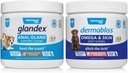 VETNIQUE Dermabliss Omega & Skin Supplement tygger til hunde (60ct) & Glandex Anal Gland Support Peanut Butter Soft Tygge til hunde (60ct) Bundle