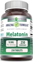 Amazing Formulas Melatonin Supplement: 124; 10 Mg Per Servering: 124; 250 tabletter: 124; Ikke GMO 'er: 124; Gluten Free