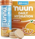 Nuun Immunity Electrolyte Tablets with Vitamin D, C, E, & A, Ingefær, Elderberry, Magnesium & 4 Andre essentielle Elektrolytter, Vegan, Orange Citrus, 8 Pack (80 Servere i alt)