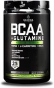 SASCHA FITENess BCAA 4: 1: 1 + Glutamin, HMB, L- Carnitin, HCPA Memory 124; Kraftfuld og øjeblikkelig pulverblanding med forgrenede kæde Aminosyrer (BCAA) til præ, intra- og post- workout Memory 124; Natural Lemon Lime Flavor, 362,5 g