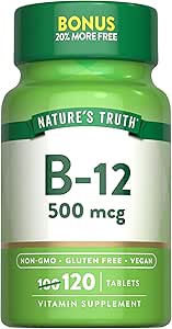 Nature's Truth B12 Vitamin | 500 mcg | 120 Tablets | Vegan, Non-GMO & Gluten Free Supplement