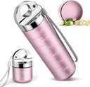 Metal Travel Pill Organizer, Bærbar Ugentlig Pill Box, Vandtæt Stor Aluminium Alloy 7 Dag Vitamin Container, BPA Gratis Daglig Medicin Organizer Holder for Vitamin, tillæg, Fish Oil (Cute Pink)
