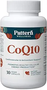 Mønster Wellness CoQ10 - 200mg Ubiquinon med BioPerine ® Black Pepper Extract - Cellular Energy & Vitality Support - Non- GMO - 30 Veganske kapsler *