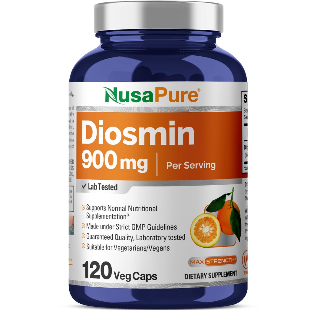 NusaPure Diosmin 900mg per servering 120 Veggie Caps (ikke- GMO, Vegan)