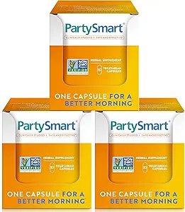 Himalaya PartySmart, 10 Individual Capsules - Alcohol Breakdown Liver Support for a Better Morning After Drinking - Plant Based, Vegan, Non-GMO, Gluten Free, Clinically Studied (Pack of 3)