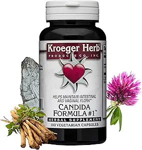 Kroeger Herb Produkter, Candida Formel # 1, Afgiftning for Natural Candida Rense, Hjælper Gut og Vaginal Sundhed, Gær Supplement, Candida Overvækst, Non- GMO, Intestinal Supplement, Made in USA