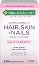 Naturens Bounty hår hud og negle 5000 mcg biotin - 250 overtrukne tabletter Regelmæssig & ekstra styrke (Ekstra styrke, to flasker hver af 250 Softels)